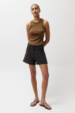 Kimora High Rise Linen Short - Bristol Black