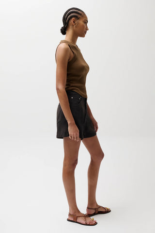 Kimora High Rise Linen Short - Bristol Black