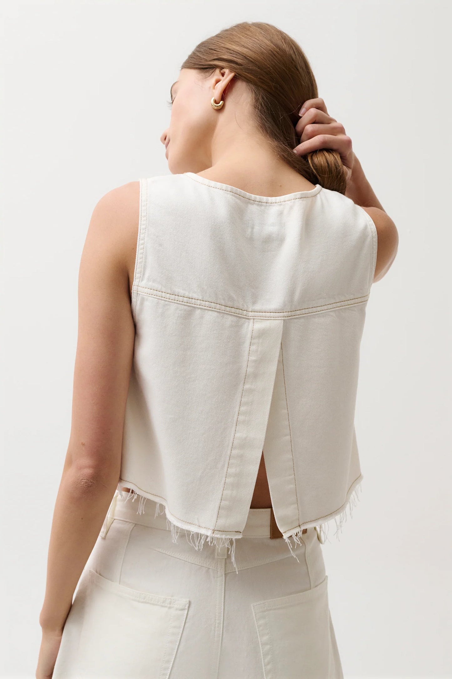 Rue Crop Swing Shirt - Off White