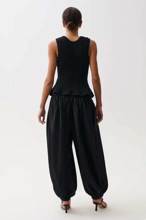 Liya Poplin Balloon Pant - Noir