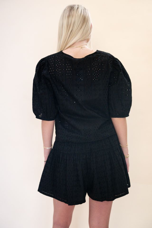 Black Eyelet Shorts