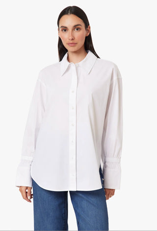 Cinched Cuff Poplin Shirt