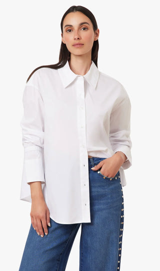 Cinched Cuff Poplin Shirt