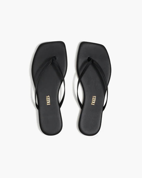 Square Toe Lilly Flip  Flop - Black