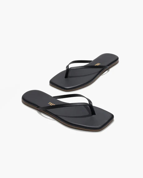 Square Toe Lilly Flip  Flop - Black