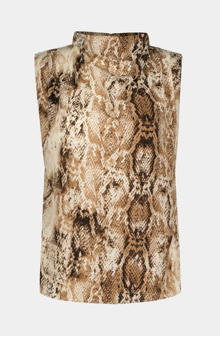 Beckette Cowl Neck Top - Python