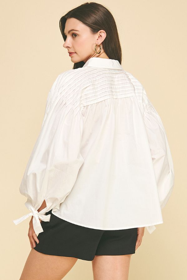 Tucked Detail Blouse - Off White
