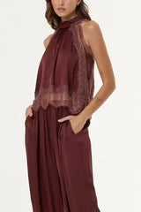 Celeste Lace Top - Sepia
