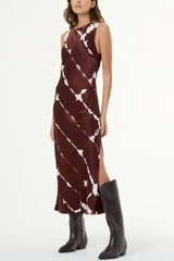 Quinta Midi Dress - Sepia Shibori Wash