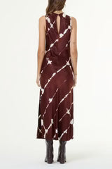 Quinta Midi Dress - Sepia Shibori Wash