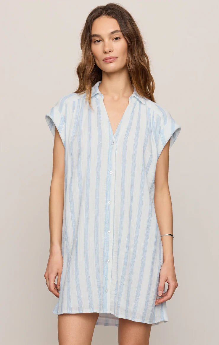 Shellbound Striped Dress - Sea Salt