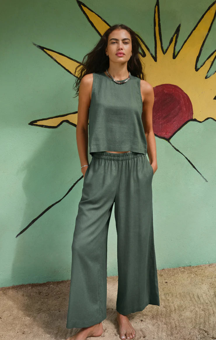 Scout Linen Pant- Everglade
