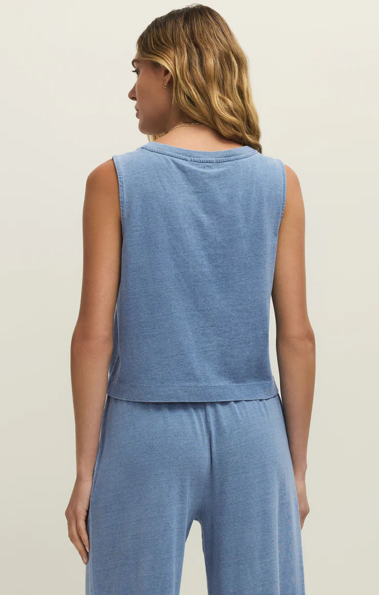Z Supply Sloane V-Neck Jersy Denim Top