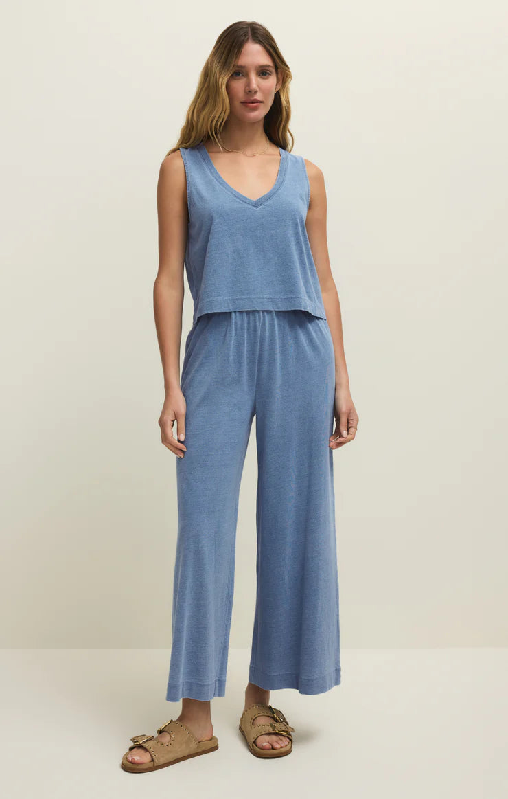Z Supply Sloane V-Neck Jersy Denim Top