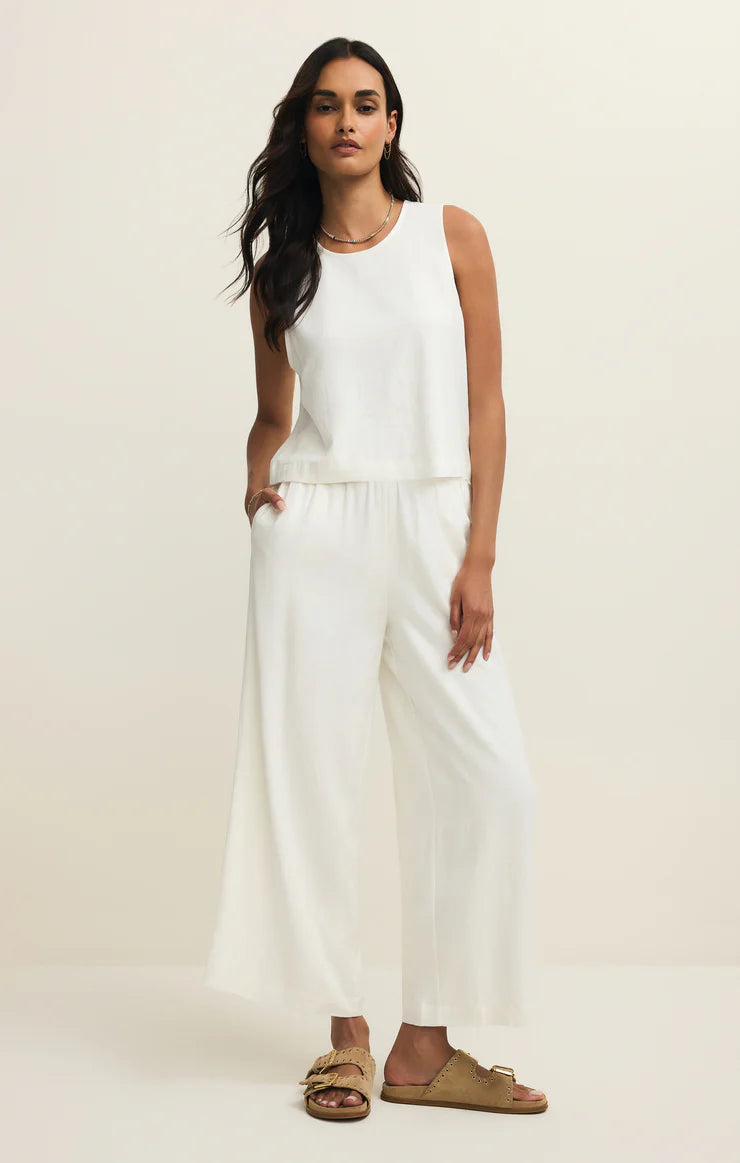 Sloane Linen Tank- White