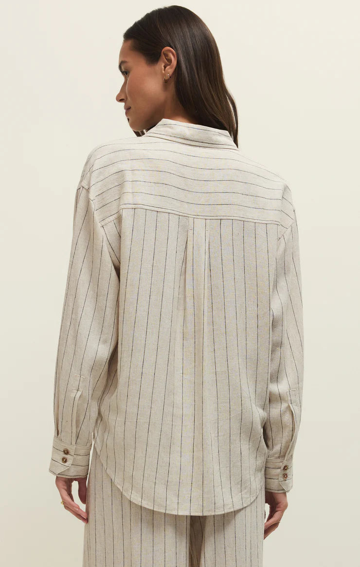 Z Supply Alfie Striped Button Up - Linen