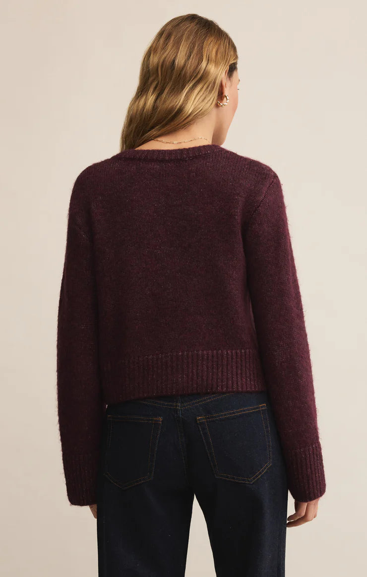Z Supply Breen Crop Cardigan - Merlot