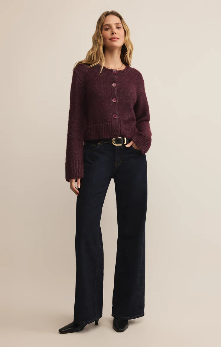 Z Supply Breen Crop Cardigan - Merlot