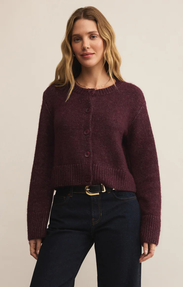 Z Supply Breen Crop Cardigan - Merlot