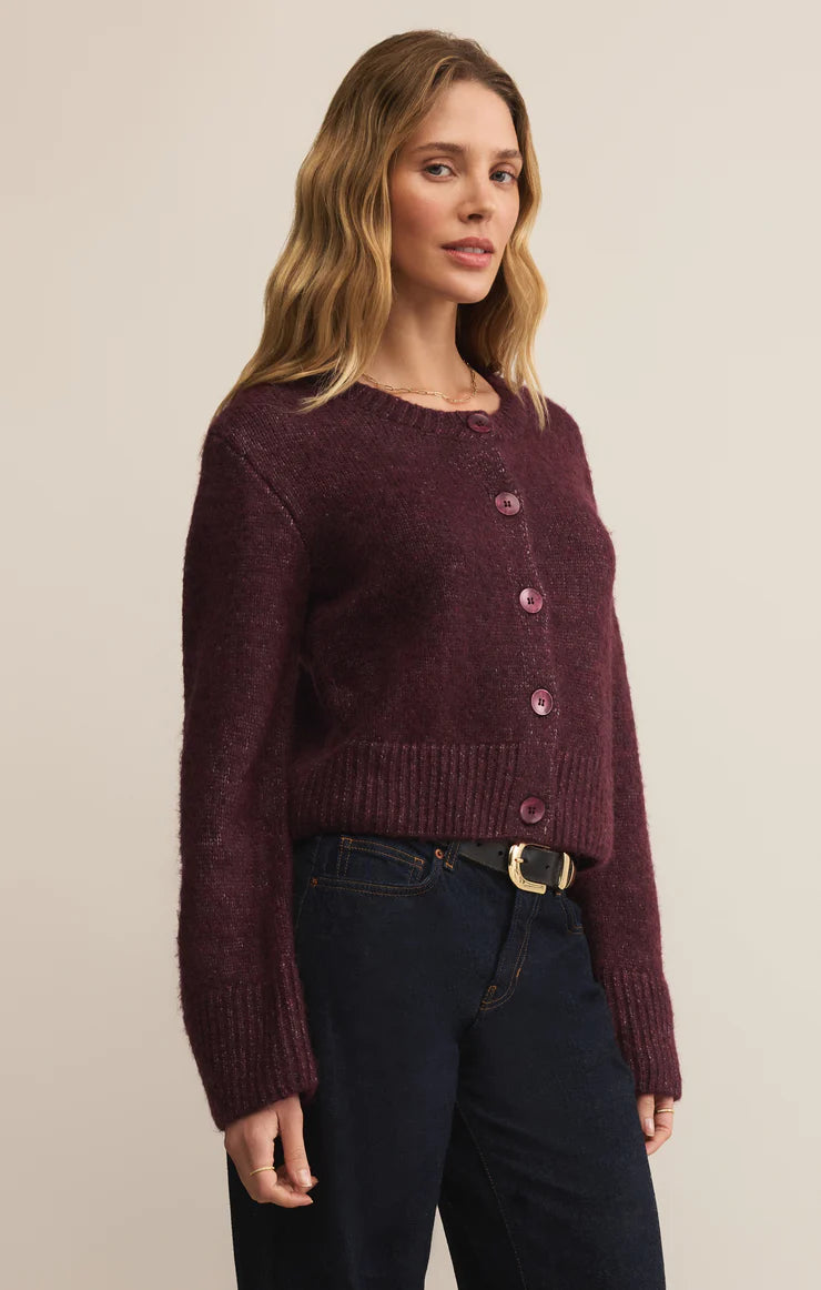 Z Supply Breen Crop Cardigan - Merlot