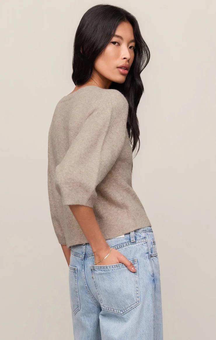Valor SS Cardigan - Natural Heather