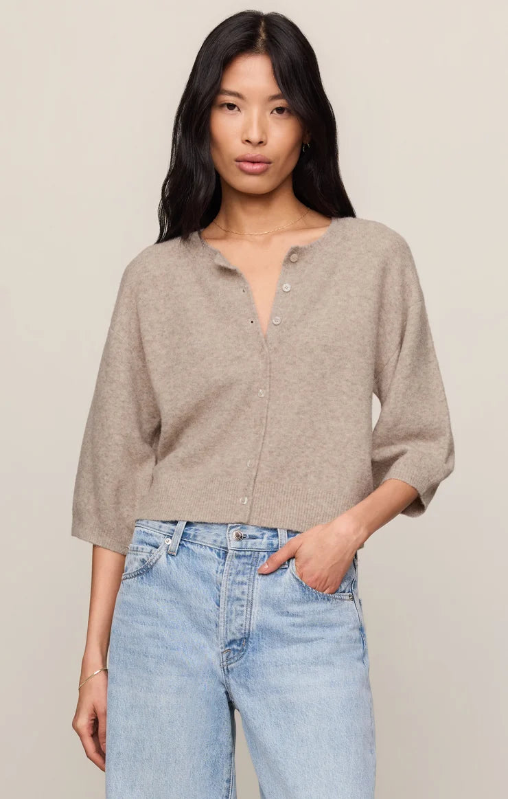 Valor SS Cardigan - Natural Heather