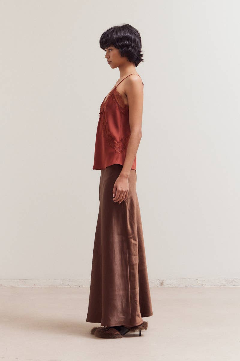 Mermaid Fit Satin Skirt