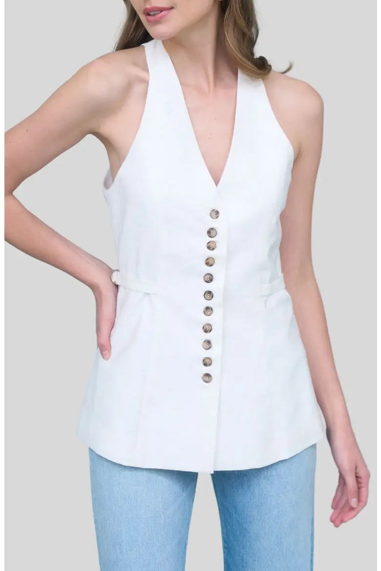 V-Neck Vest - Ivory