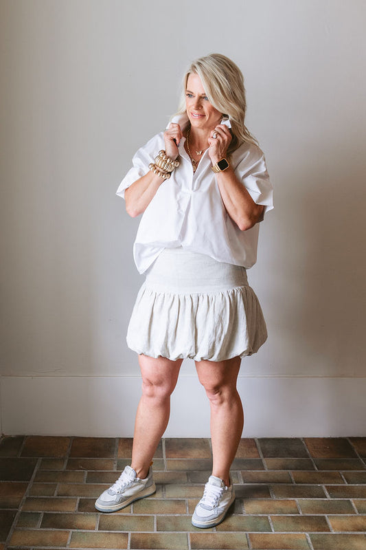 Linen Bubble Skort