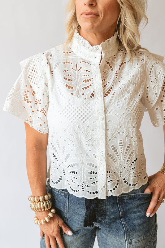 Eyelet Button Top