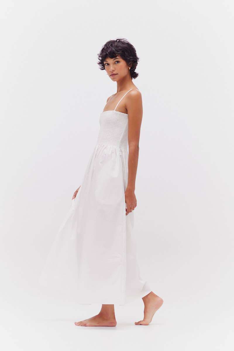  SMOCKED TOP MAXI DRESS
