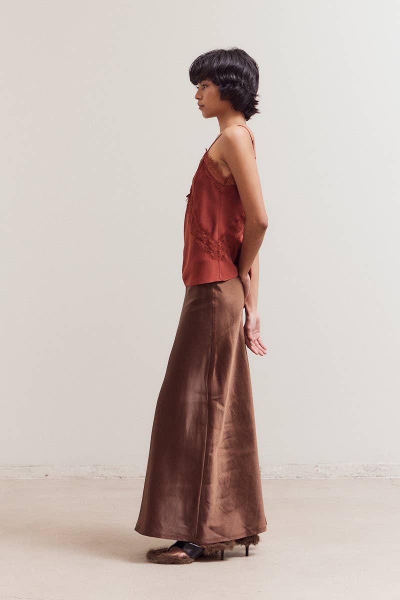 Mermaid Fit Satin Skirt