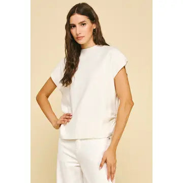 Off White Sweater w/Side Shirring