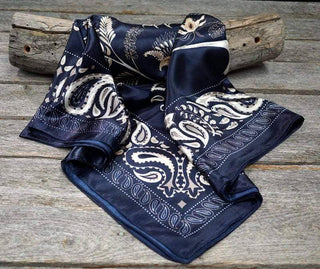 Blue and Cream Paisley Wild Rag/Scarf