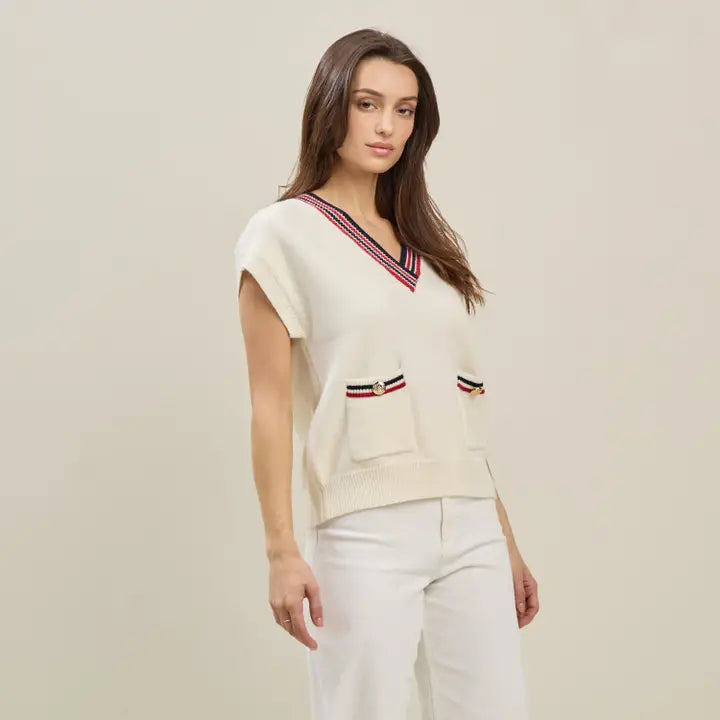 Preppy V-Neck Sweater Vest