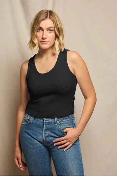 Perfect White Tee - Blondie Tank - Black
