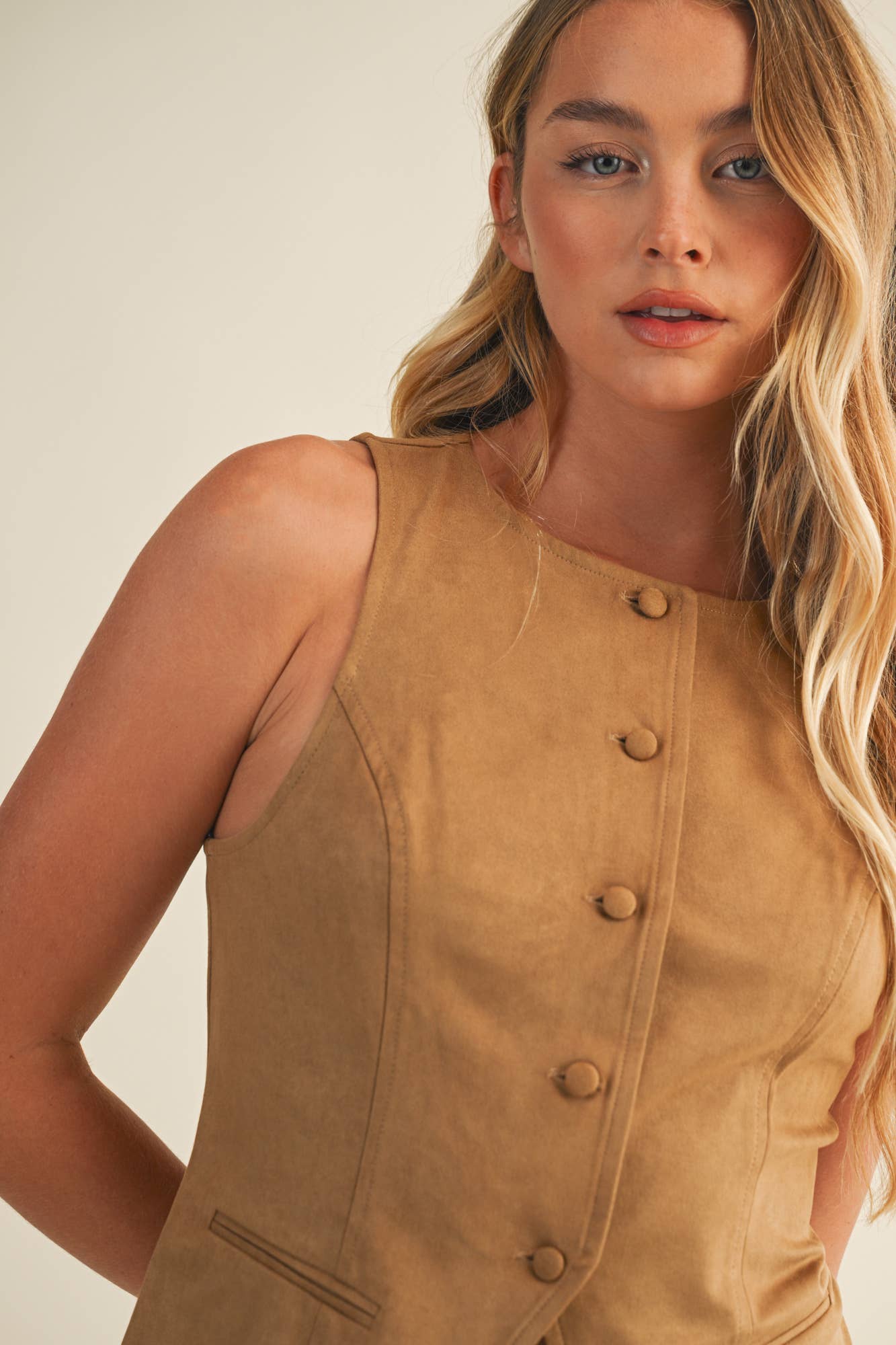 TIE BACK BUTTON CLOSURE VEST