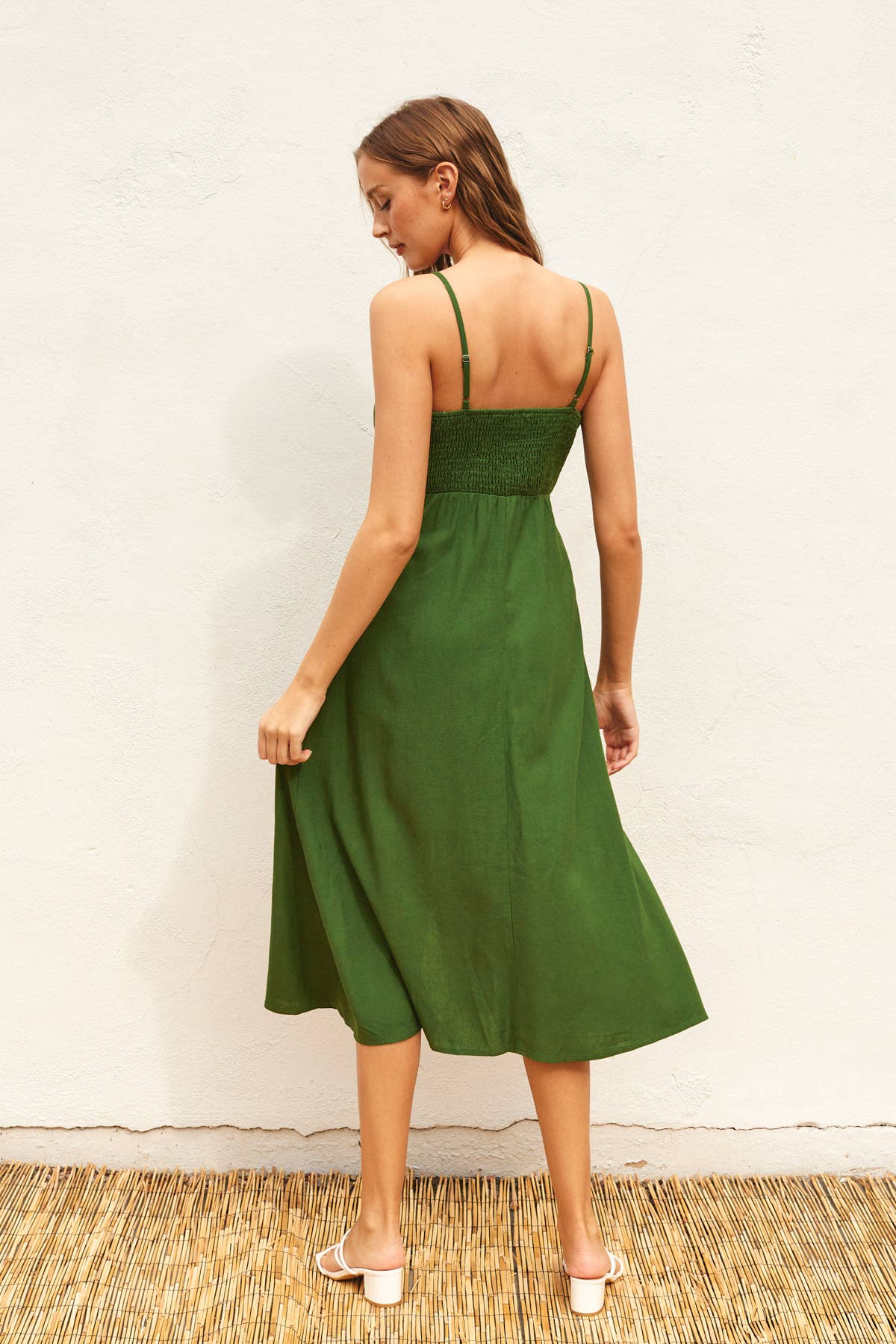 Heaven Sent Button Front Midi Dress
