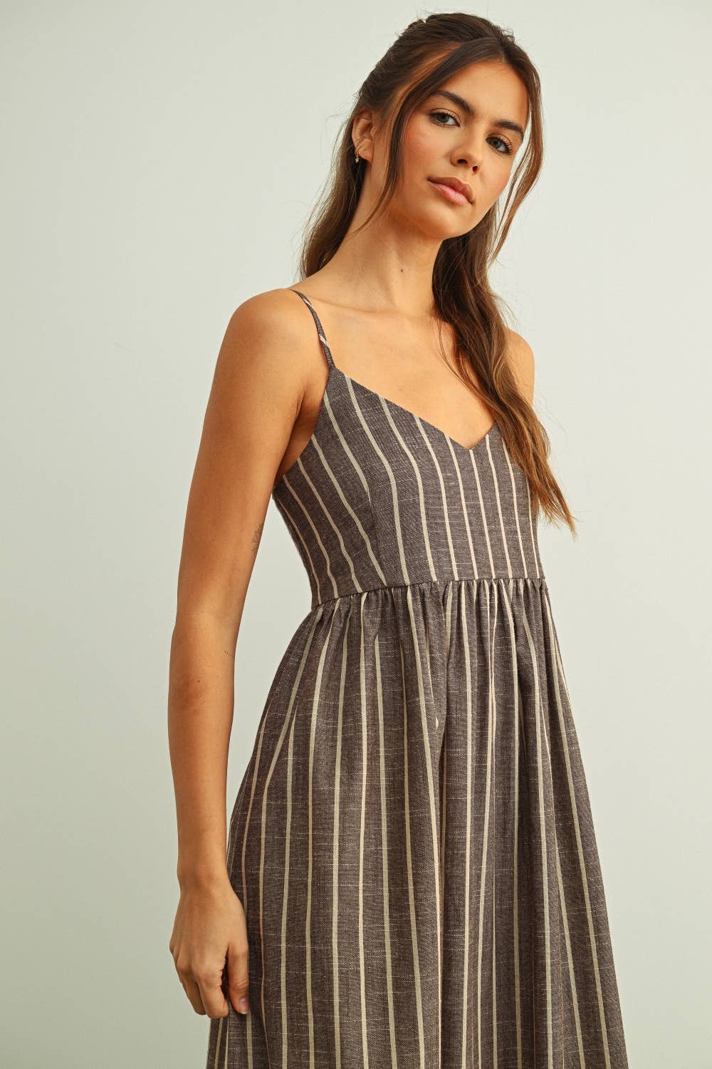 STRIPE PATTERN LONG DRESS