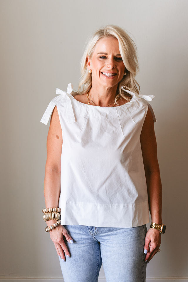 White Tie Sleeve Top
