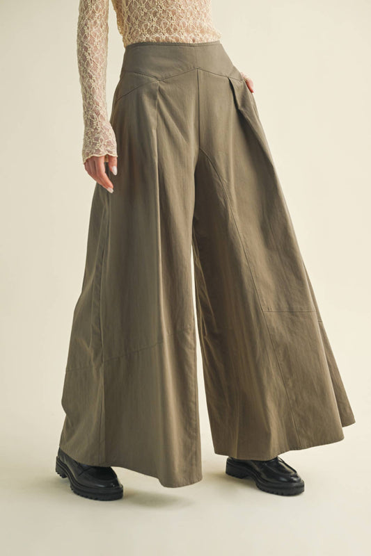 Moss Green Palazzo Trouser Pants