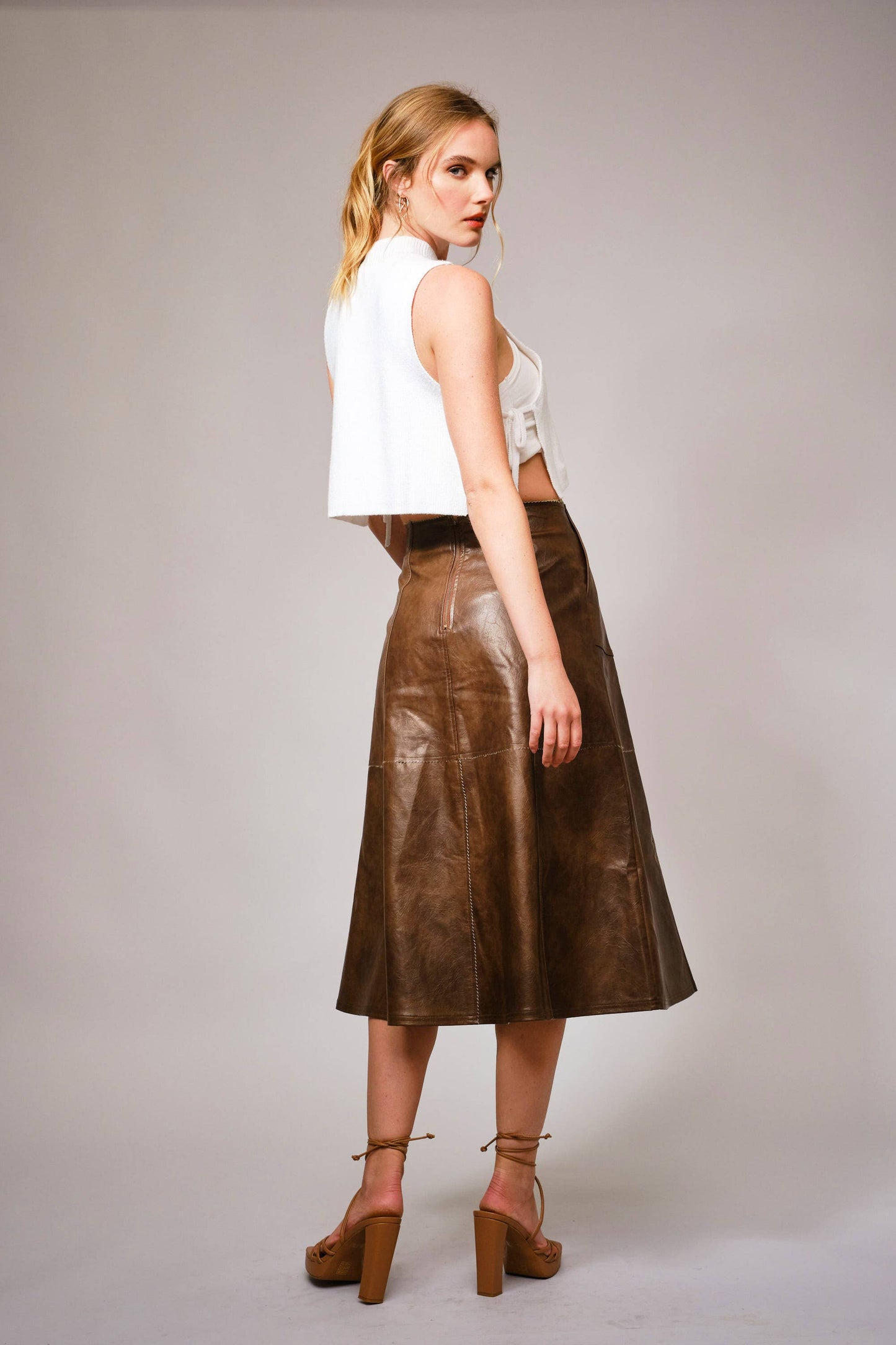 Leather Midi Skirt