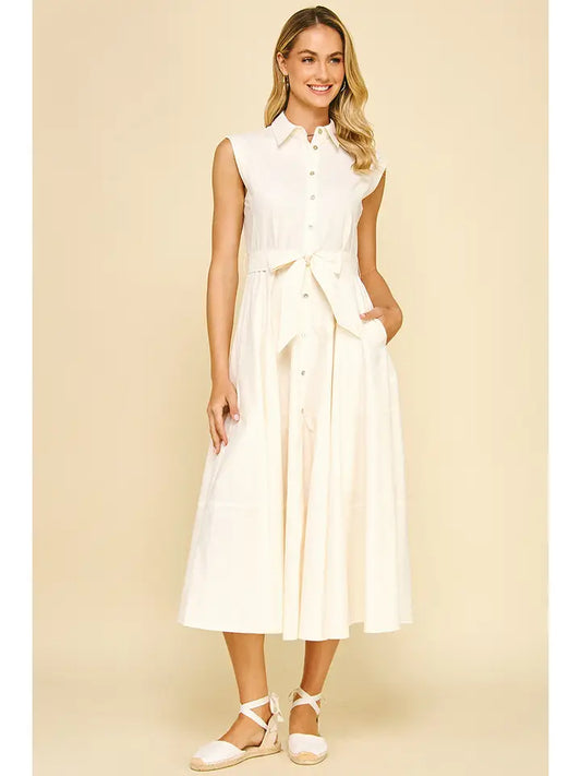Button Down Maxi - Milk White