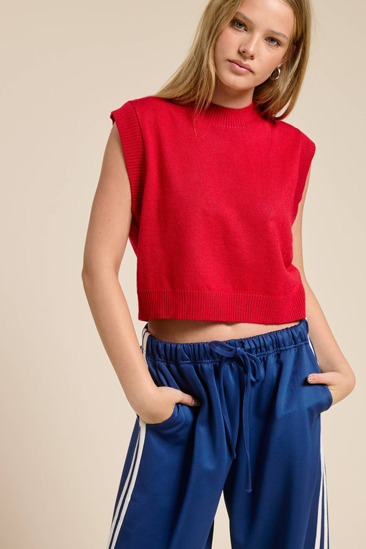 Lightweight Solid Knit Sleeveless Vest
