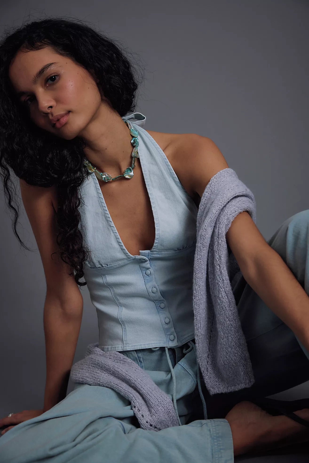 Ramona Denim Halter Top