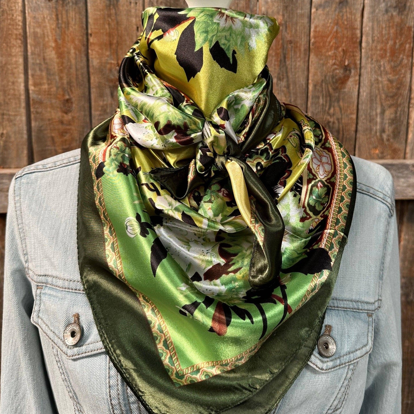 Green Floral Paisley Wild Rag/Scarf