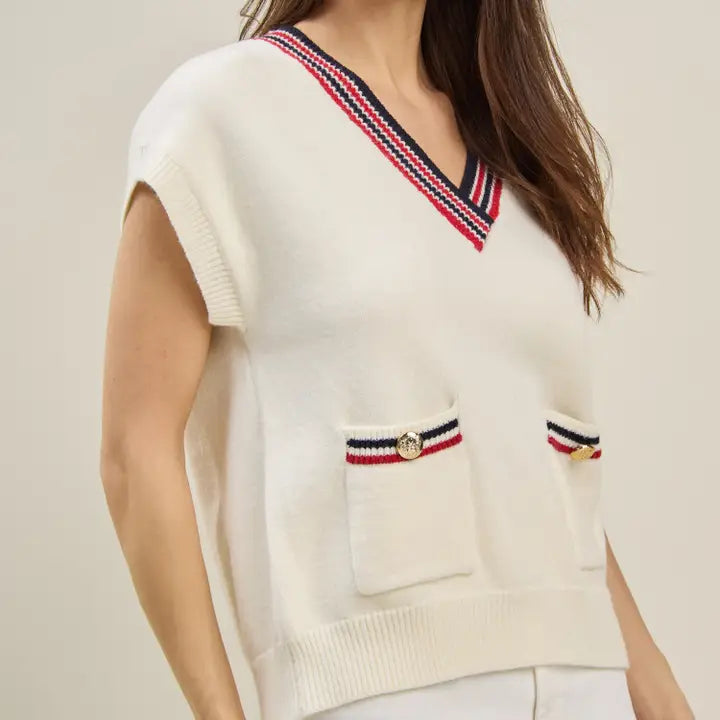 Preppy V-Neck Sweater Vest