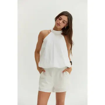 Rachel Bubble Hem Poplin Halter Top