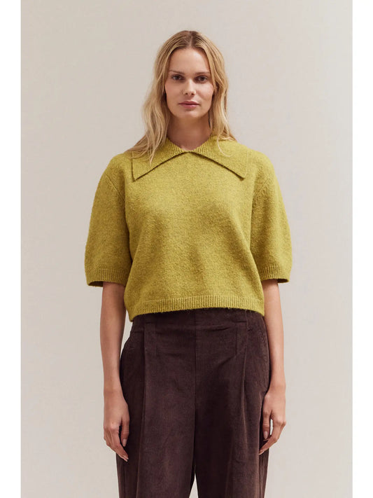 Citron 3/4 Sleeve Collar Sweater