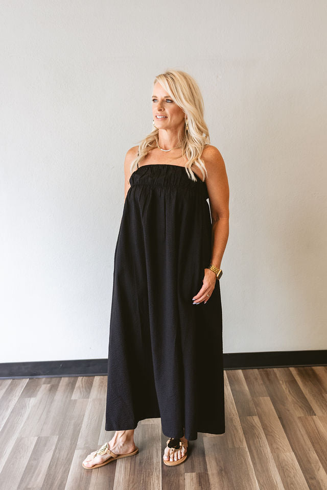 Black Summer Midi Dress